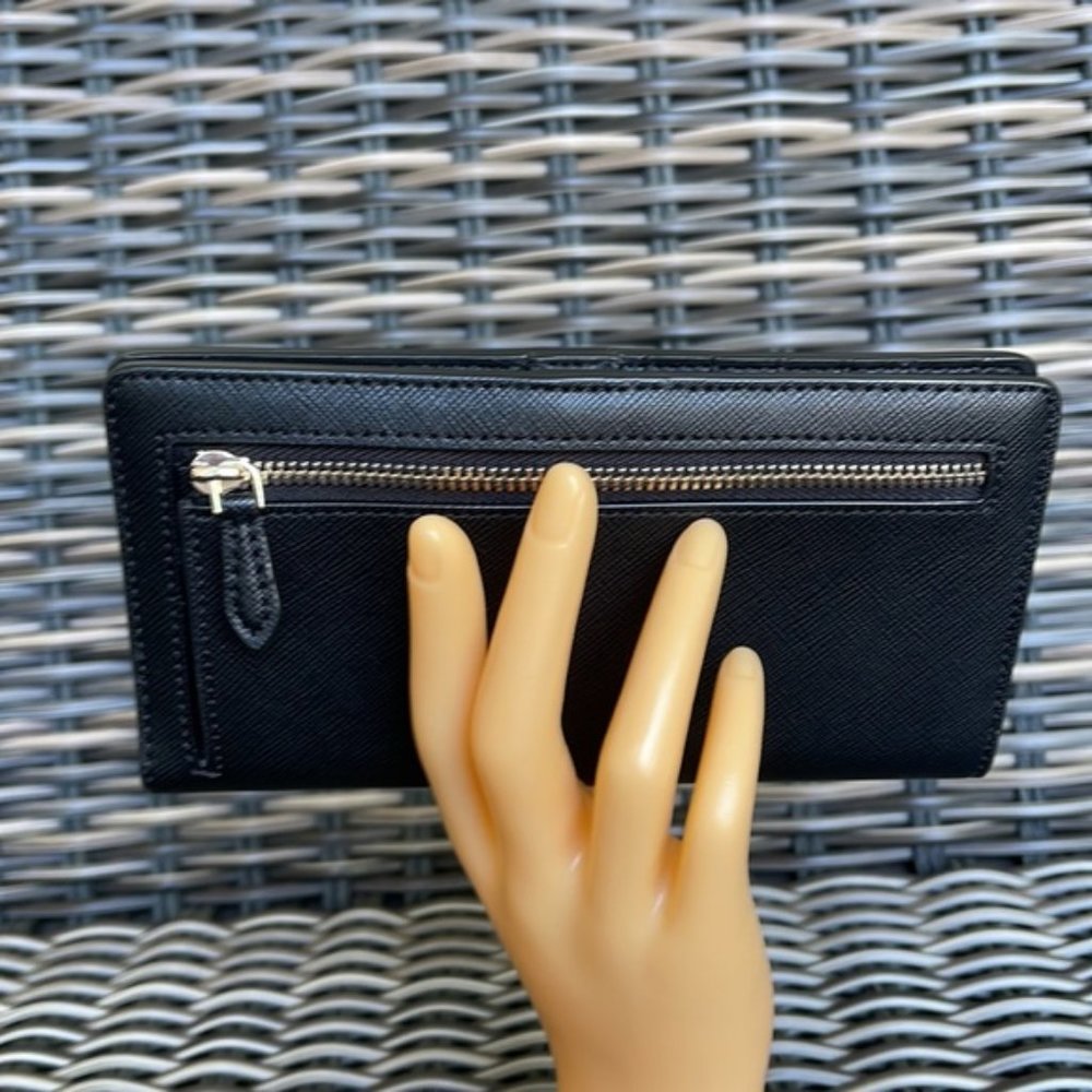 Kate Spade Staci Large Slim Bifold Wallet Black NWT - Picture 12 of 16